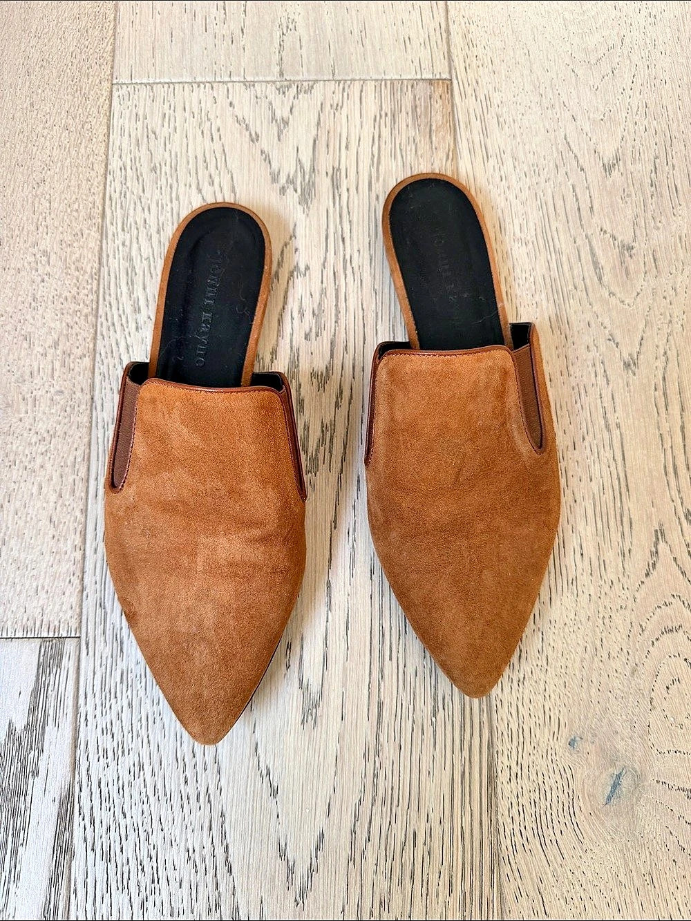 Jenni Kayne Suede Mule Pointed-Toe Mules in Brown